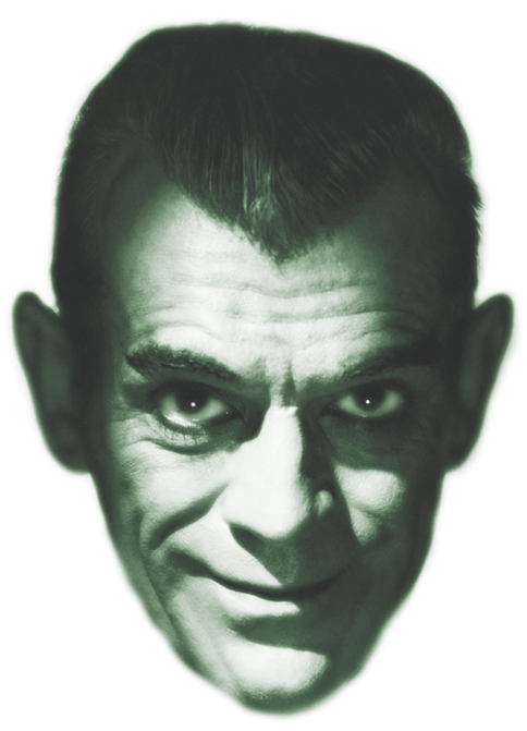 Boris Karloff's look, courtesy of makeup artist Jack P. Pierce, was feline.