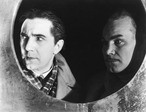 Lugosi and Harry Cording as Werdegast and his silent servent, Thal.