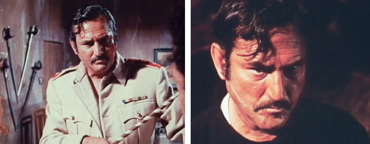 Rafael Bertrand as by-the-book Captain Labesch in two scenes from "Snake People."