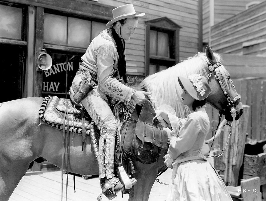 Dick Foran, Smoke and Linda Perry in "California Mail" (1936).