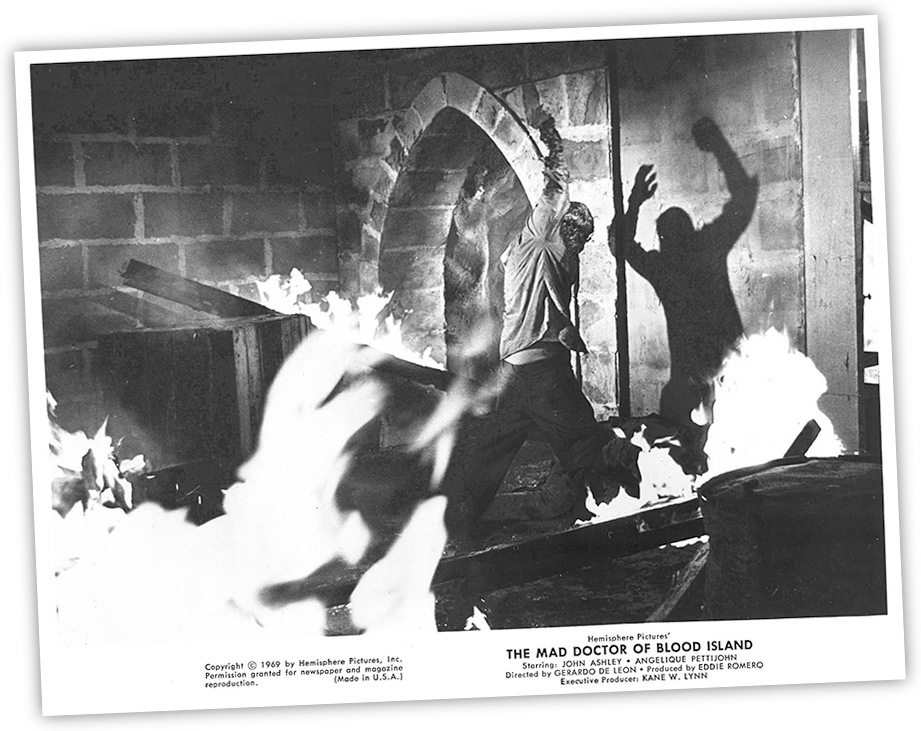 A publicity still for "Mad Doctor of Blood Island" sent to media outlets — as if it's a real movie like any other.