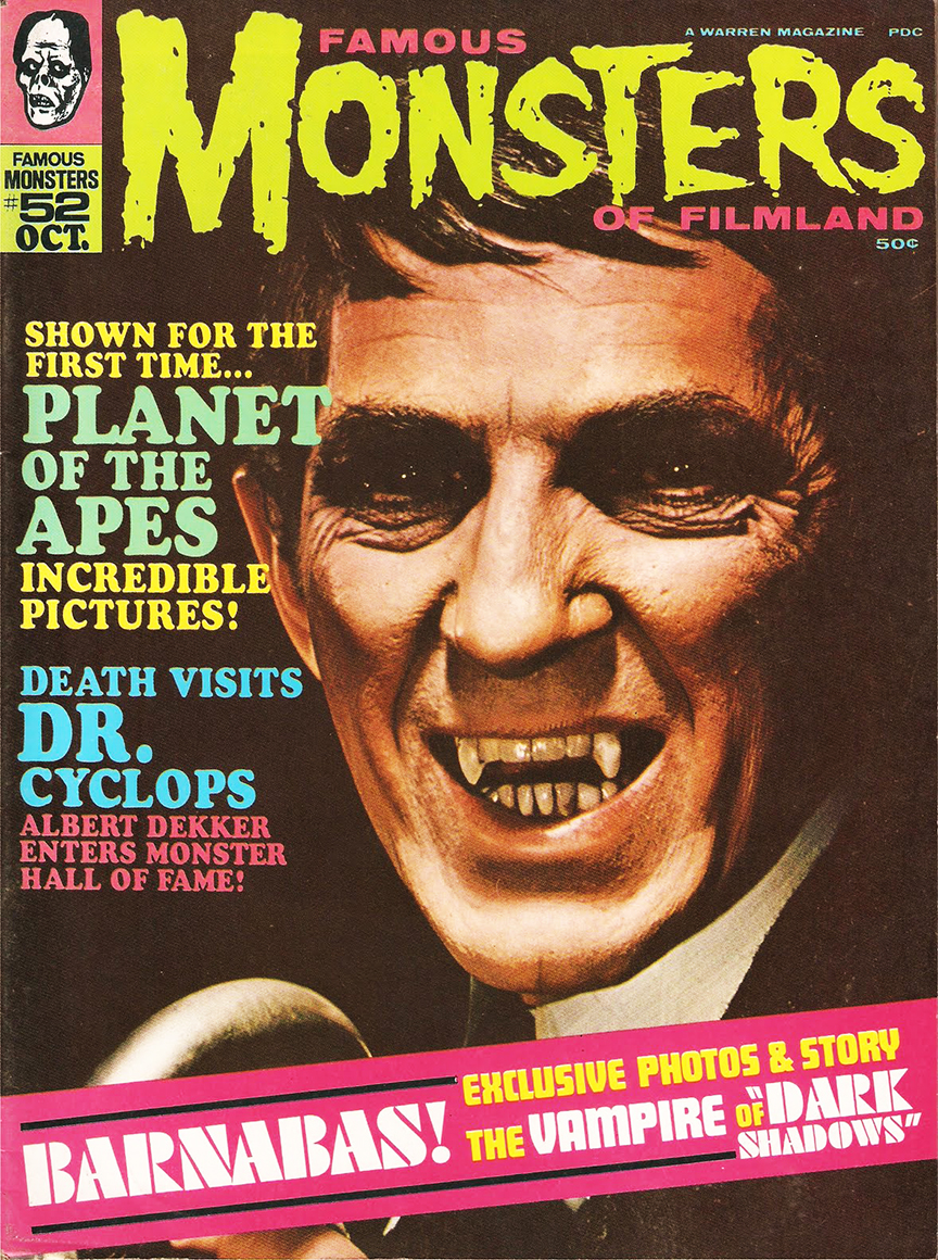 Barnabas became Famous Monsters' cover boy with issue #52 in 1968.