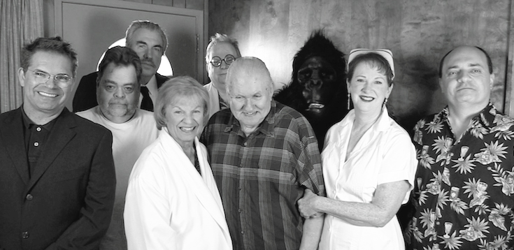 "Monsterkyd Manor" cast members, including Bob Burns (center) and Linda Wylie (in nurse costume, of course).